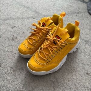 FILA Yellow Canvas Sneaker Tongue Detail